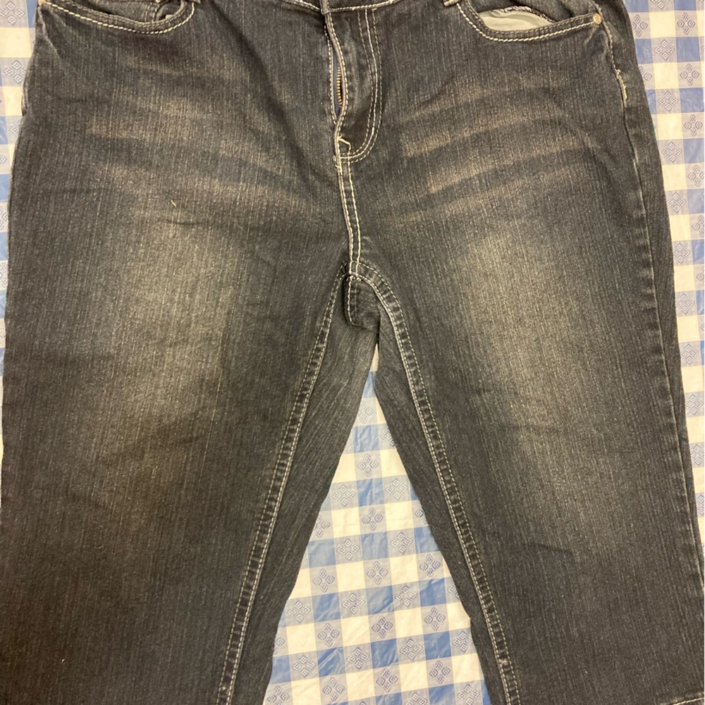 Blue Jean Shorts with Classic Denim Wash women’s Deja Bleu size 16 long shorts